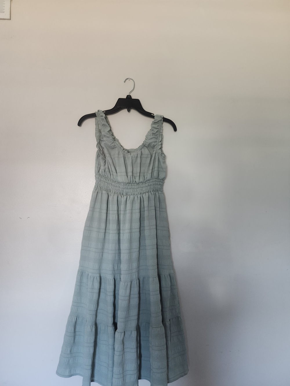 Sage Green Tiered Smocked Waist Maxi Dress